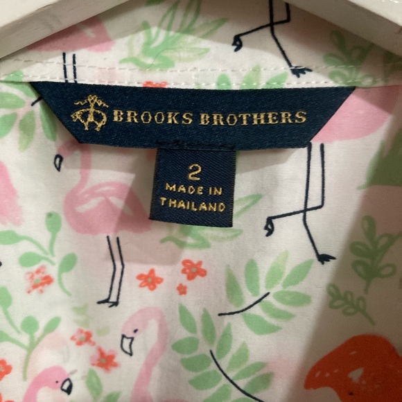 Brooks Brothers Flamingo Print Button-Down Shirt – 100% Cotton - Picture 5 of 9